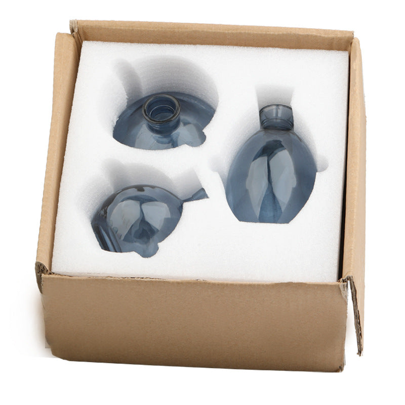 Gold-painted Transparent Colored Glass Vase