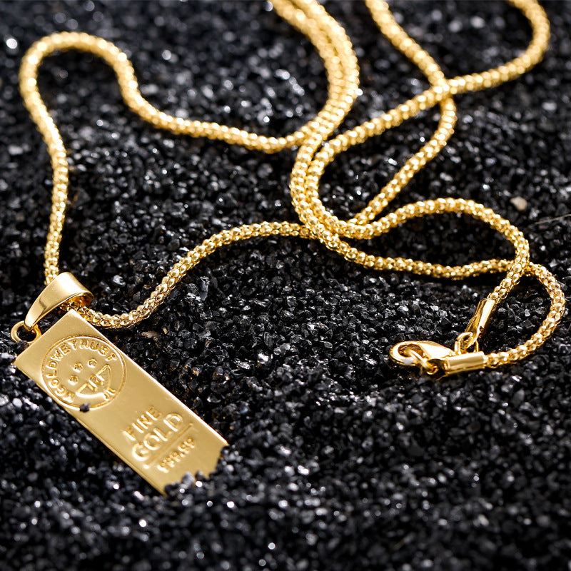 Fashion Gold Bar Pendant Necklace