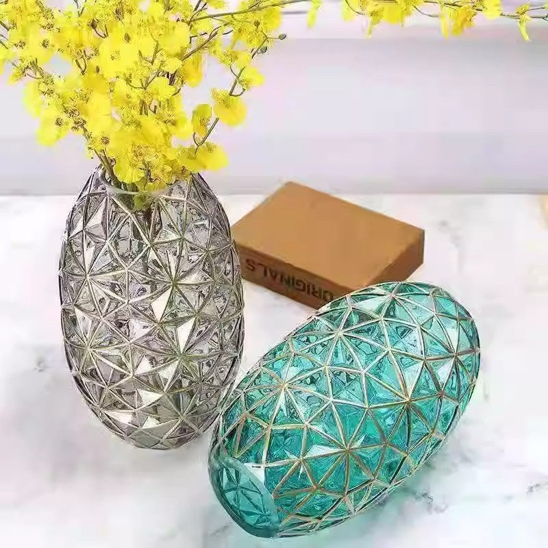 Creative Diamond Star Gold-painted Glass Vase