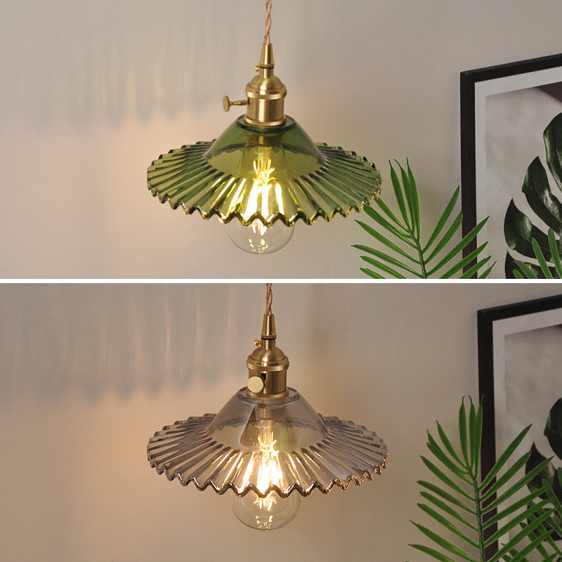 Retro Brass Bedside Lotus Wall Lamp