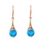 Rose Gold Drop Earrings Copper Zircon