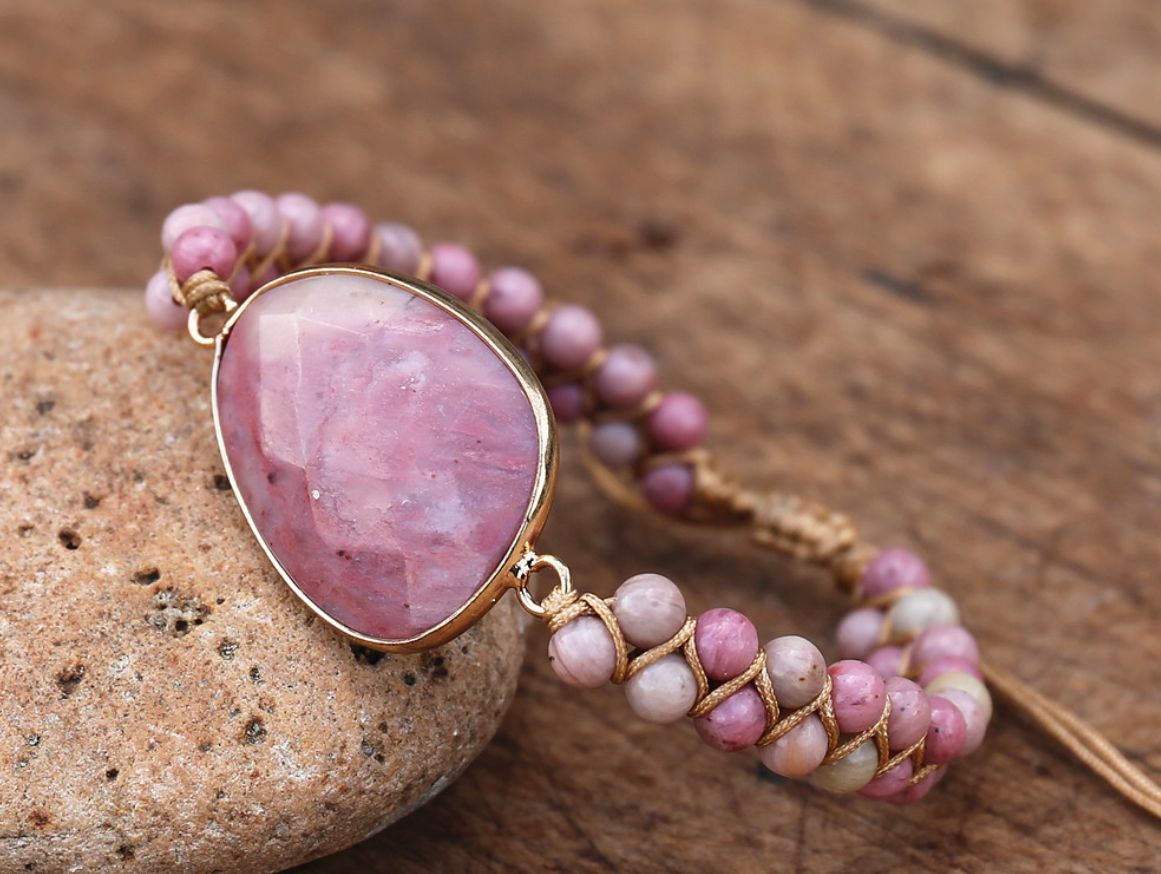 Stone Hand Woven Ladies Charm Bracelet