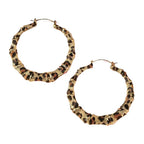 New Fashion Leopard Print Round Hoop Earrings For Women Jewelry Punk Metal Zebra Cow Big Circle Earring Female Party Gifts