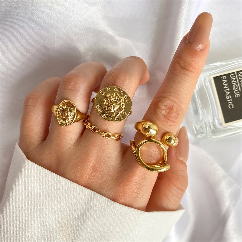 Fashion Personality Geometric Gold Ring Set